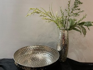 Metallic Bowl and Metallic  Vase