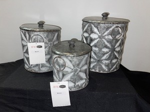 Lot of 3 Metal Canisters