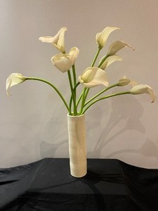 Tall Cylinder Vase with Faux Flower Arrangement