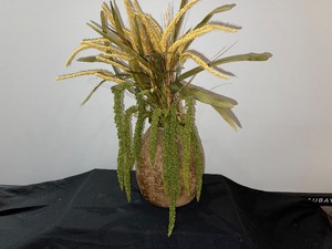 Pottery Vase with Faux Foliage