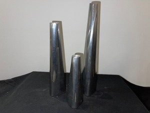Set of 3 Polished Metal Candle Holders