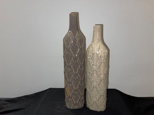 Set of 2 Large Decorative Bottle Vases