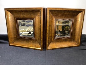 Set of 2 Framed Wall Bevelled Mirror Wall Hanging