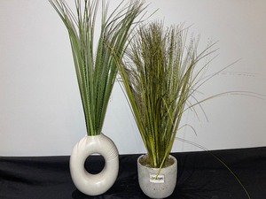 Lot of 2 Vases wfaux grass