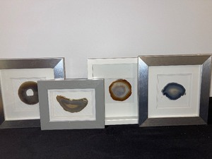 Lot of 4 Framed Cut Aways of Agates