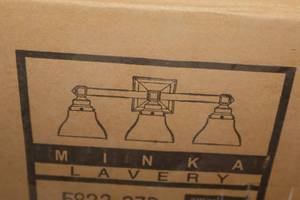 lot 716 image: Minka Lavery Bathroom Wall Light Fixture 3-bulb (New)