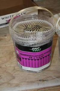 lot 842 image: Lot of (1 Pail) Grip Fast #8 1-34 Collated Sub Floor Screws