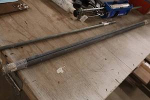 lot 1022 image: Lot of (3) Threaded Rods - (2) 36-12Lx58D, (1) 27Lx12D