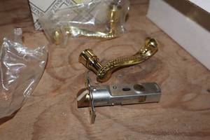 lot 1055 image: Lot of (1) Brass Door Handle Set