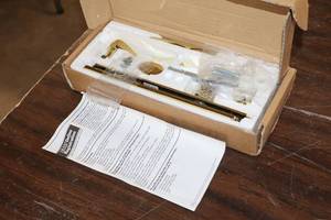 lot 1061 image: Whitmore Antique Brass Door Handle Set (New)
