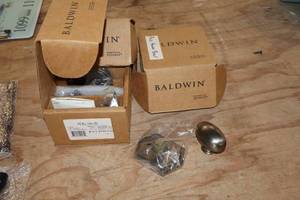 lot 1080 image: Lot of (3) Antique Nickel Elipse Half Dummy Door Knobs