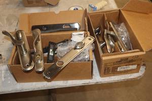 lot 1095 image: Lot of (2) Brushed Nickel Door Handle Kits