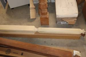 lot 1835 image: Lot of (1) Unprimed Wood Post 3-12x49