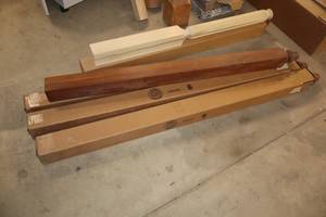 lot 1834 image: Lot of (3) Cherry Wood Acorn Top Posts 3-12x58
