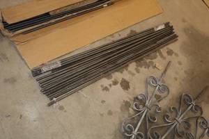 lot 1841 image: Lot of (18) Wrought Iron Round Rods 12