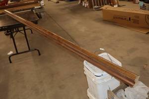 lot 1857 image: Stained Wood Hand Rail 128-12x3x3