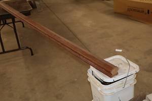 lot 1858 image: Stained Wood Hand Rail 96-34x2-34x2-12