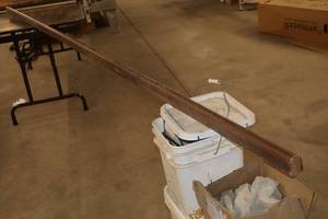 lot 1860 image: Stained Wood Hand Rail 120-12x1-14x2-14