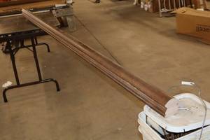 lot 1861 image: Stained Wood Hand Rail 99x2-34x3