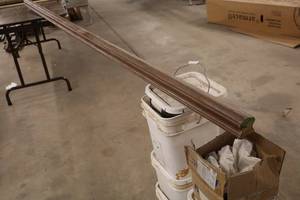 lot 1862 image: Stained Wood Hand Rail 111-14x2-12x2-12