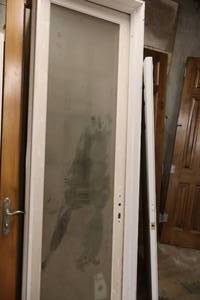 lot 1123 image: Glass Door 28-12x92-34 with Wood Frame and Jamb