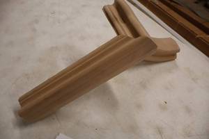 lot 1870 image: Unstained Wood Hand Rail Attachment  13-12 Straight Section with 12 Cap with Upeasing