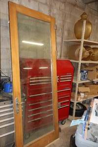 lot 1127 image: Entry Glass Door 36-34x23 with Wood Frame and Jamb