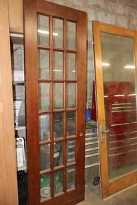 lot 1128 image: Glass Paned Door 29-34x93-12 with Wood Frame