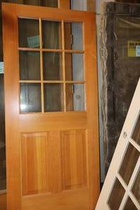 lot 1148 image: Glass Paned Door 35-34x79-12 with Wood Frame