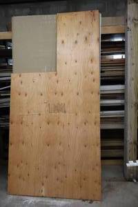 lot 1901 image: Lot of (5) Sheets of Assorted Plywood, Fiberboard, Drywall