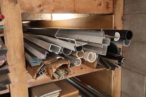 lot 1910 image: Lot of  Assorted Metal Strips and Plastic PipeTubing
