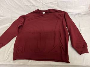 lot 38 image: 2 New Maroon Crew Neck Sweatshirts - Size 2XL