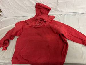lot 44 image: 2 Heather Red Hoodies - Size Medium