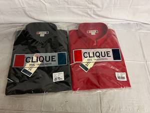 lot 49 image: 1 Black and 1 Red Dress Shirt - Size XL