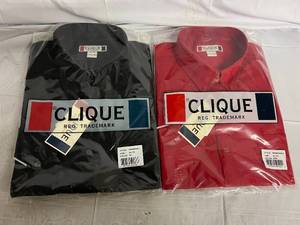 lot 50 image: 1 Black and 1 Red Dress Shirt - Size XL