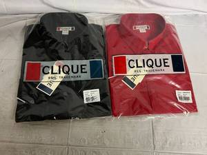 lot 51 image: 1 Black and 1 Red Dress Shirt - Size XL
