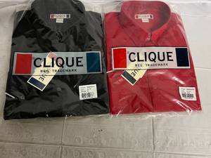 lot 54 image: 1 Black and 1 Red Dress Shirt - Size XL