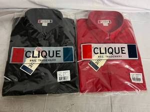 lot 56 image: 1 Black and 1 Red Dress Shirt - Size XL