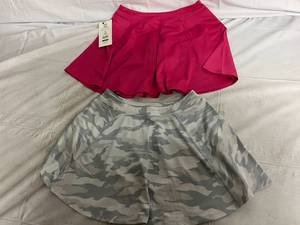 lot 62 image: 2 Sports Skorts - Pink and White Camo - Size Medium