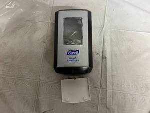 lot 124 image: 3 Purell Automatic Hand Sanitizer Dispensers with Adhesive Mounting Strip