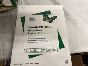 lot 132 image: 5000 Sheets of Hammermill Permium Laser Print Paper - 90 GSM