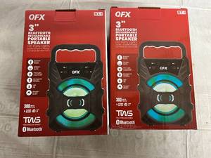 lot 238 image: 2 QFX 3 Bluetooth Rechargeable Portable Speakers