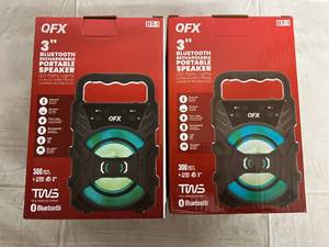 lot 239 image: 2 QFX 3 Bluetooth Rechargeable Portable Speakers