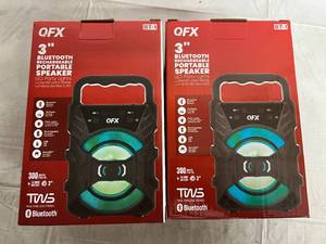 lot 241 image: 2 QFX 3 Bluetooth Rechargeable Portable Speakers