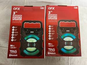 lot 242 image: 2 QFX 3 Bluetooth Rechargeable Portable Speakers