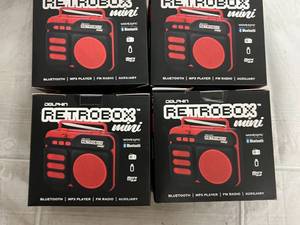 lot 244 image: 4 Retrobox Mini Bluetooth Speakers - Red