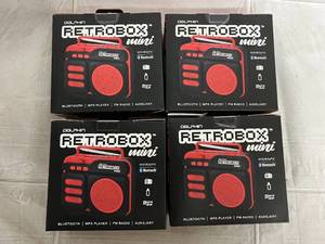 lot 245 image: 4 Retrobox Mini Bluetooth Speakers - Red