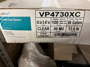 lot 272 image: 10 Rolls of Novaplus Trash Can Liners - 56 Gallons - Clear