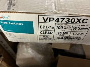 lot 274 image: 10 Rolls of Novaplus Trash Can Liners - 56 Gallons - Clear
