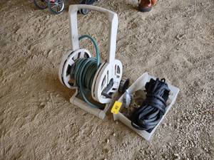 lot 45 image: Hose Reel, Hoses, Sprinklers, & Mis...